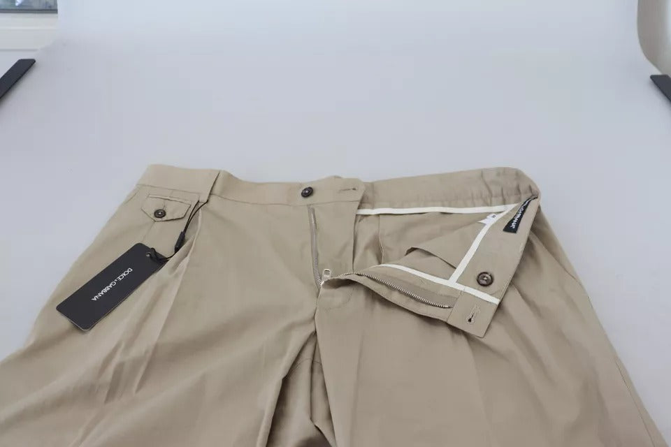 Pantalon Chino Formel pour Homme en Coton Beige Dolce &amp; Gabbana