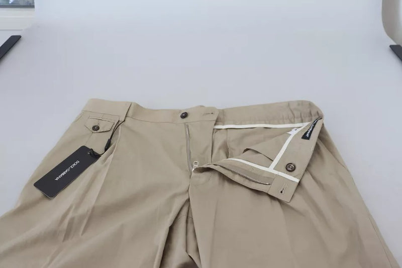 Pantalon Chino Formel pour Homme en Coton Beige Dolce &amp; Gabbana