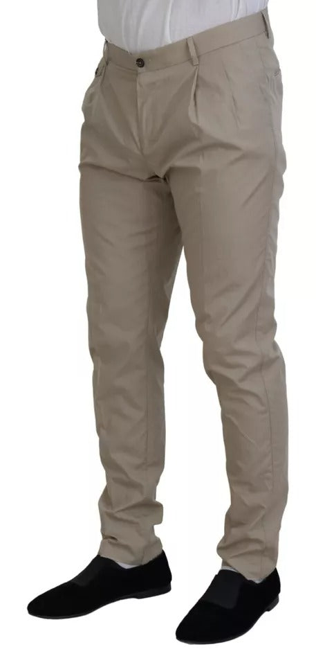 Pantalon Chino Formel pour Homme en Coton Beige Dolce &amp; Gabbana