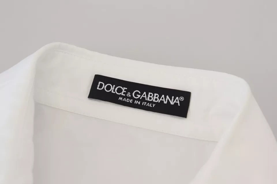 Dolce & Gabbana Chemise Blanche en Coton à Manches Courtes
