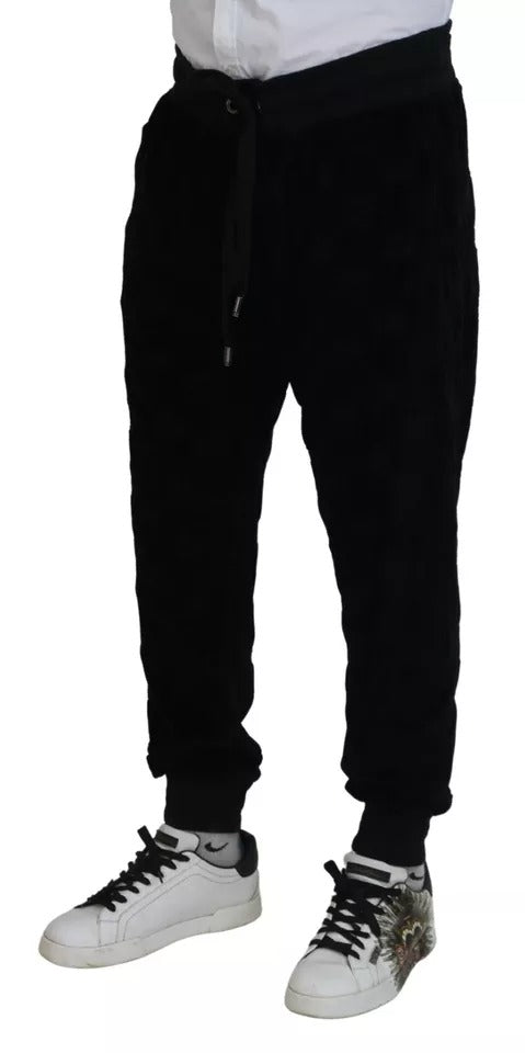 Pantalon de jogging skinny en coton noir Dolce &amp; Gabbana