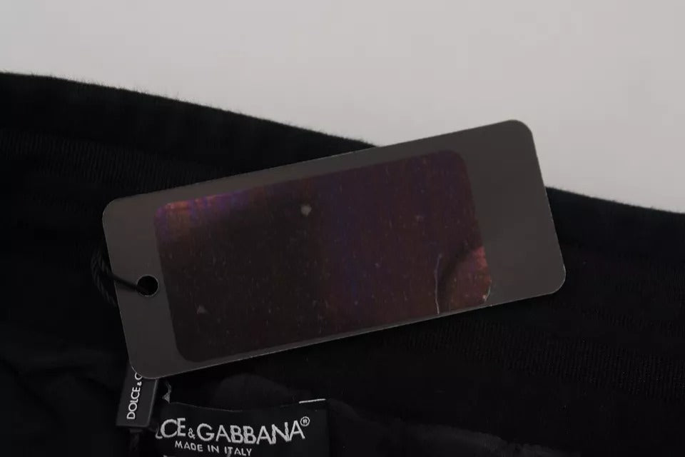 Pantalon de jogging skinny en coton noir Dolce &amp; Gabbana