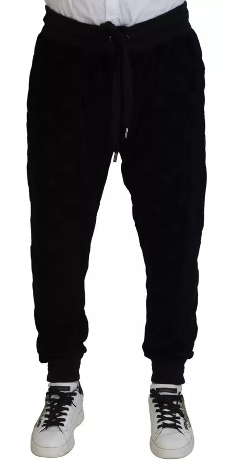 Pantalon de jogging skinny en coton noir Dolce &amp; Gabbana