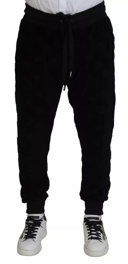 Pantalon de jogging skinny en coton noir Dolce &amp; Gabbana
