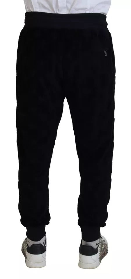 Pantalon de jogging skinny en coton noir Dolce &amp; Gabbana
