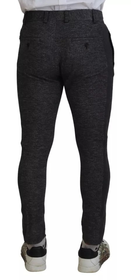 Dolce &amp; Gabbana grijze visgraatviscose skinny broek