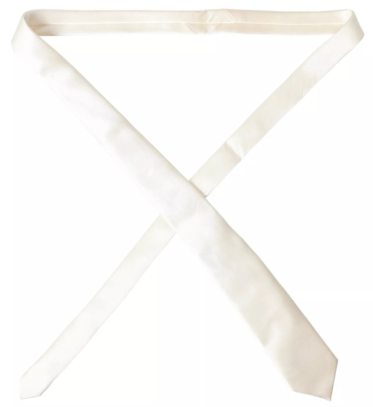 Cravate classique en satin de soie blanc cassé Dolce &amp; Gabbana pour homme