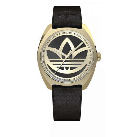 Adidas Zwart Leren Horloge