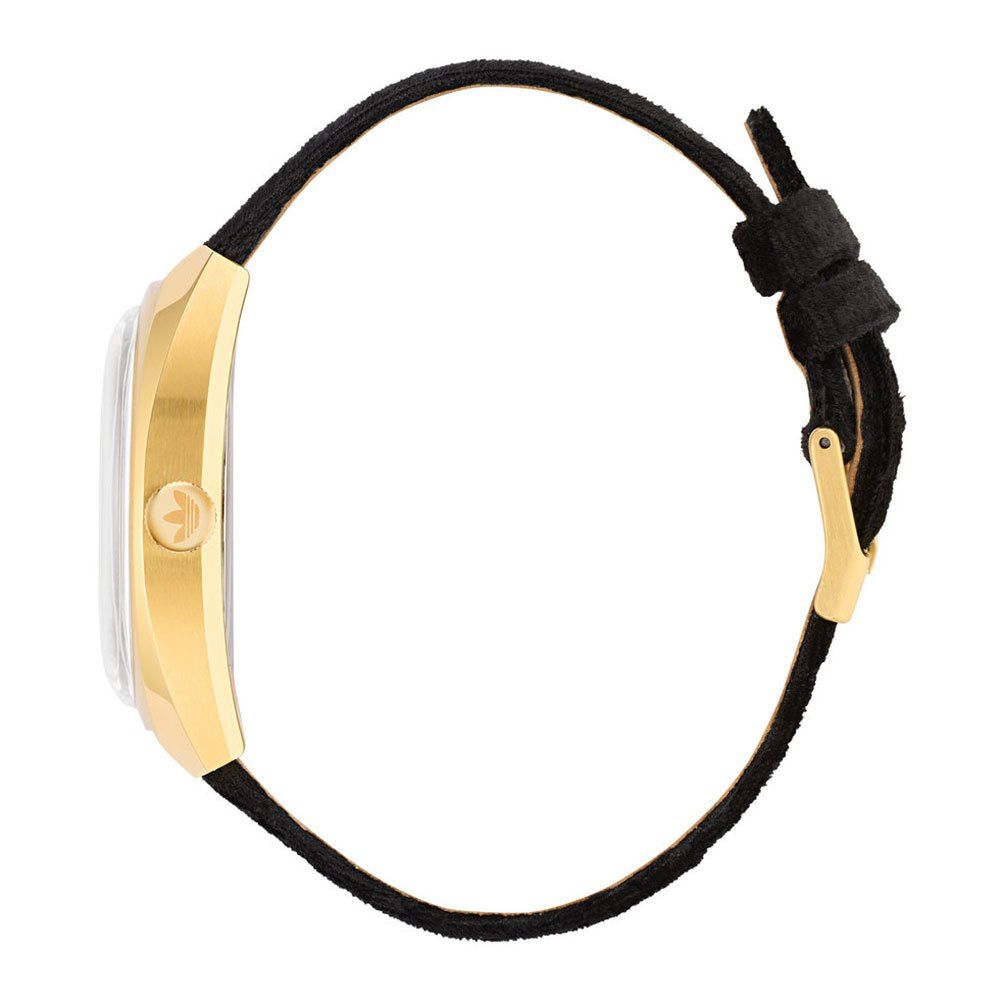 Adidas Zwart Leren Horloge
