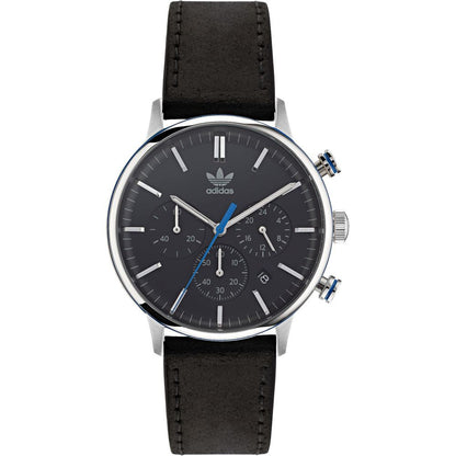 Adidas Zwart Leren Horloge