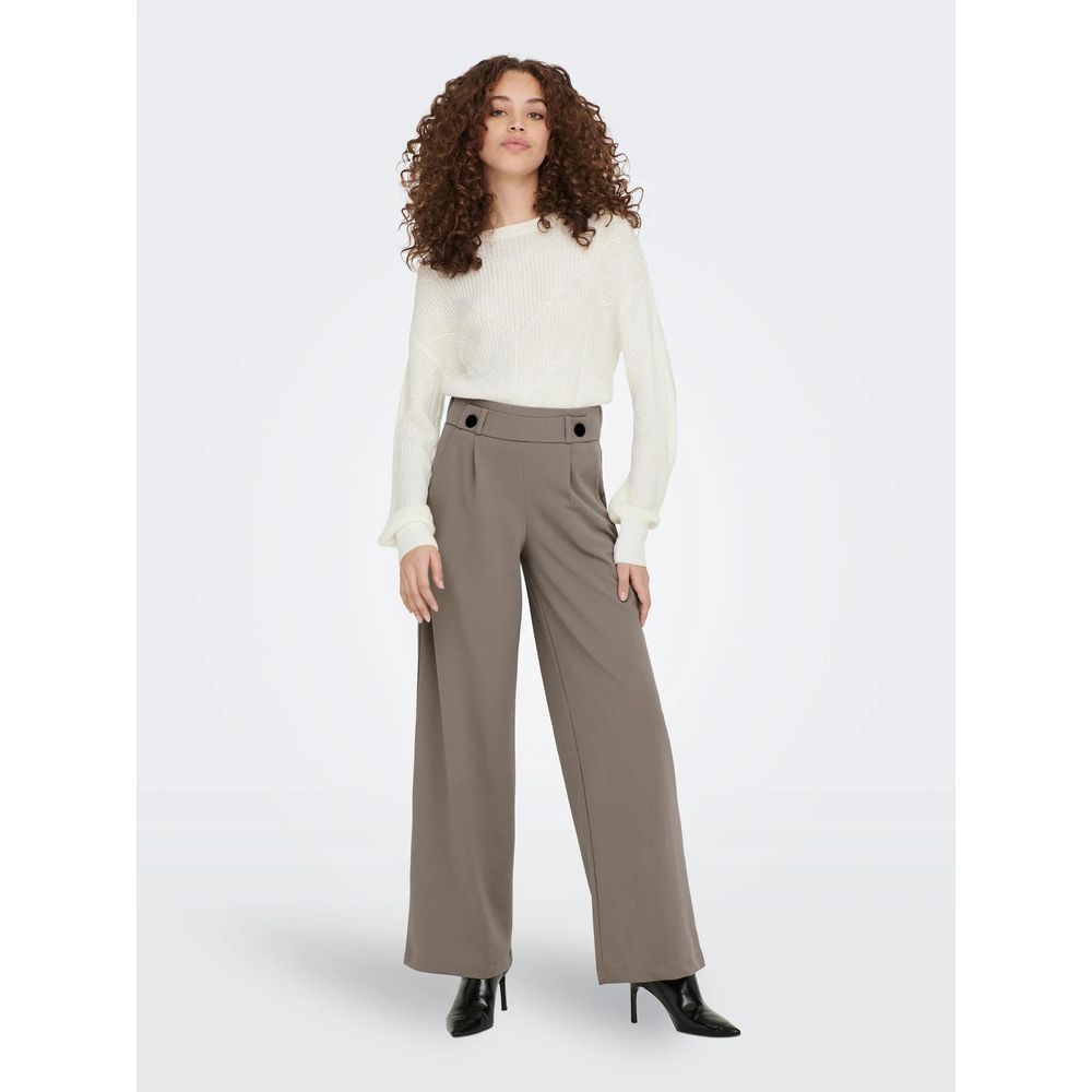 Pantalon en polyester brun de Jacqueline De Yong