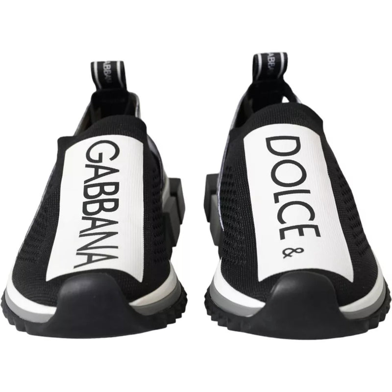 Dolce & Gabbana Sorrento Black and White Slip-On Sneakers