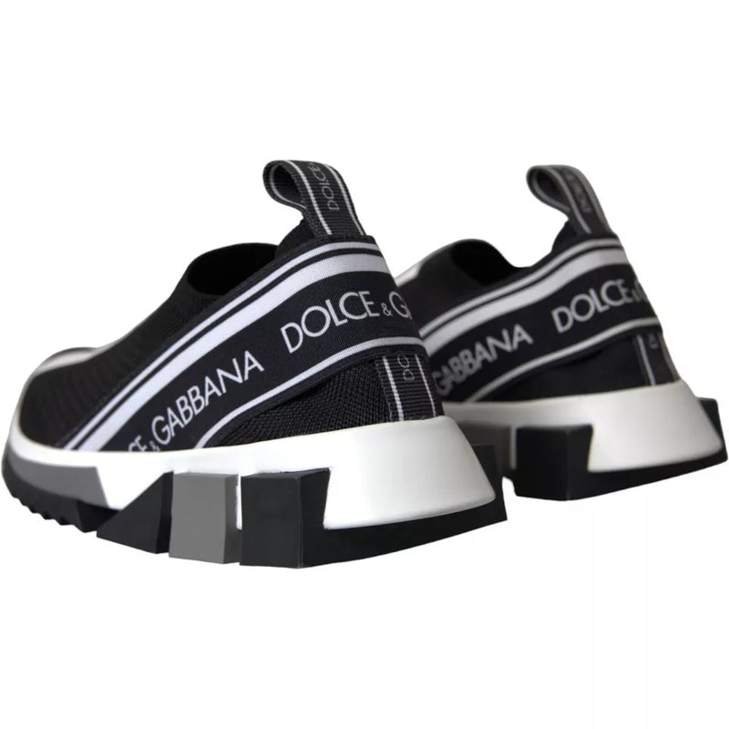 Dolce & Gabbana Sorrento Black and White Slip-On Sneakers