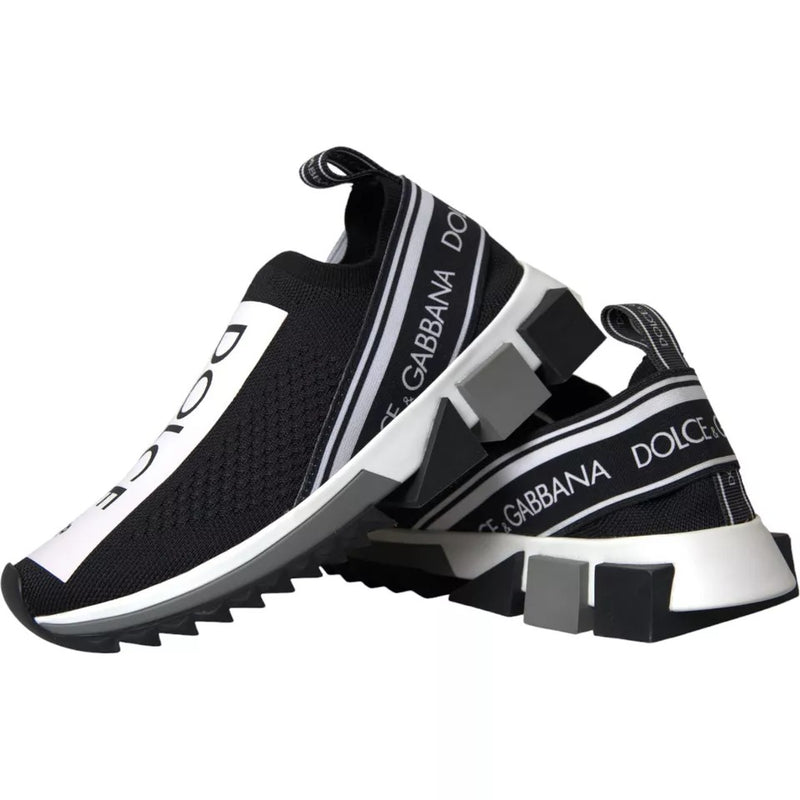 Dolce & Gabbana Sorrento Black and White Slip-On Sneakers