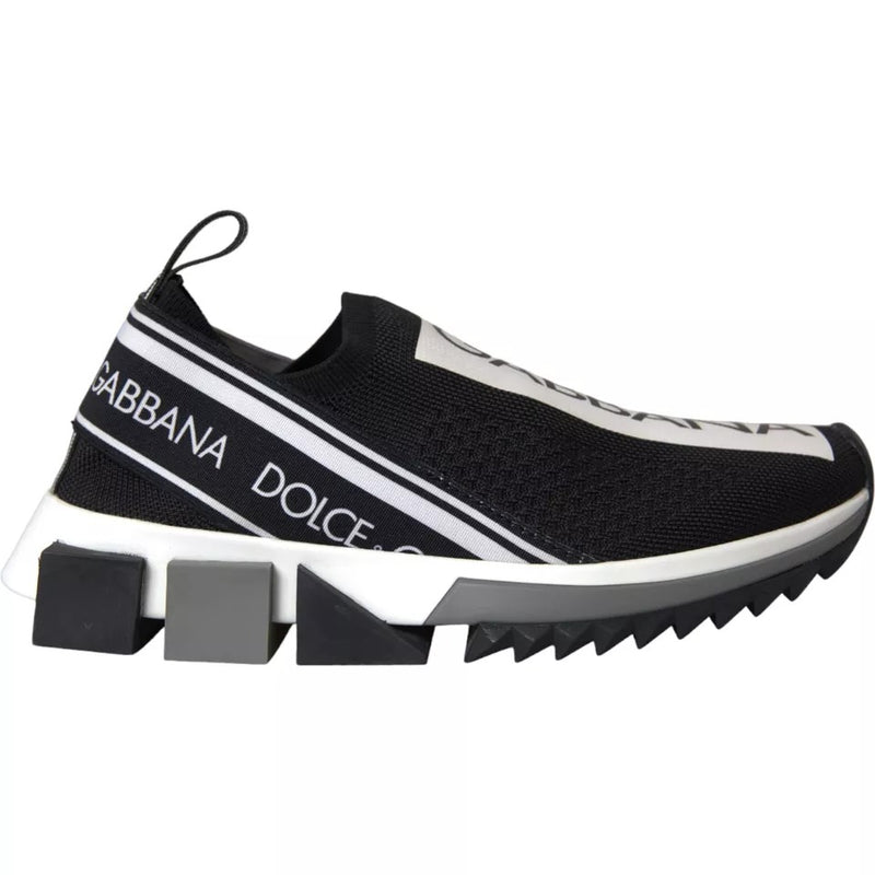Dolce & Gabbana Sorrento Black and White Slip-On Sneakers