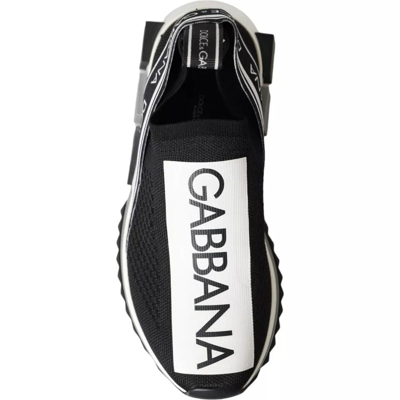 Dolce & Gabbana Sorrento Black and White Slip-On Sneakers