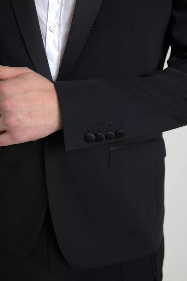 Dolce &amp; Gabbana Blazer MARTINI noir en laine à simple boutonnage