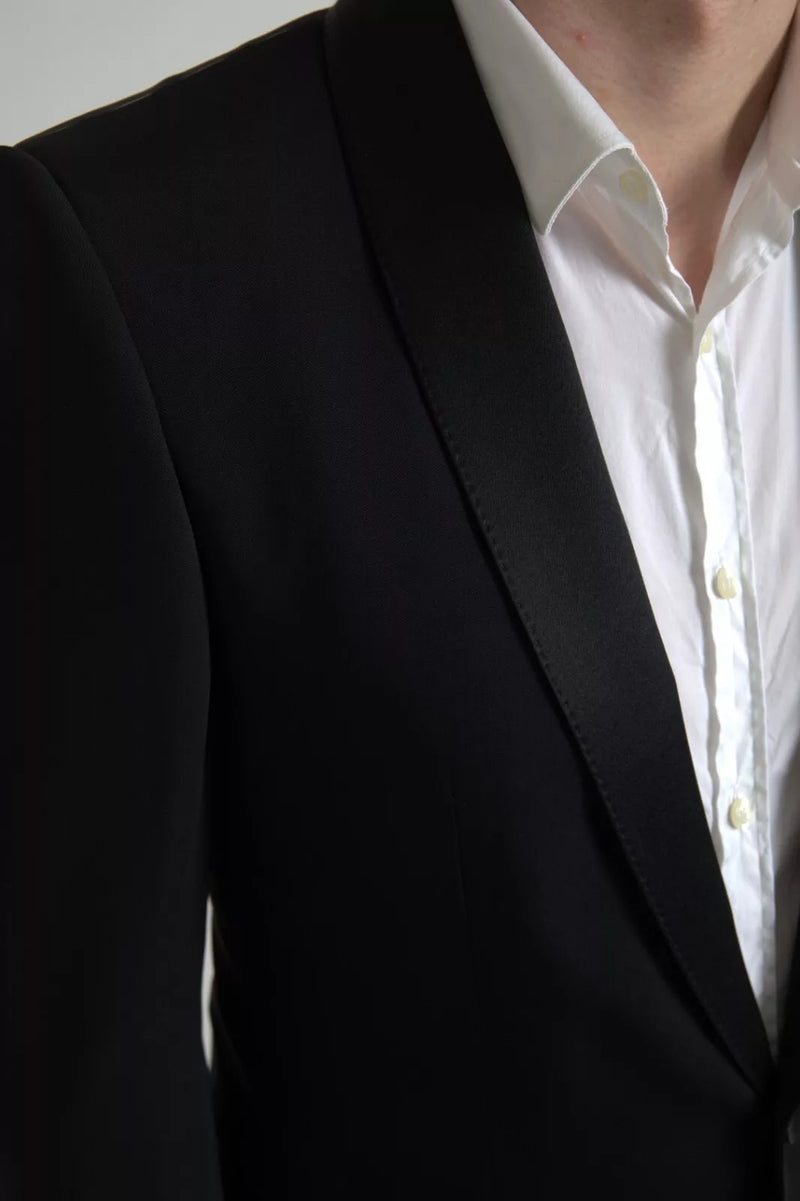 Dolce &amp; Gabbana Blazer MARTINI noir en laine à simple boutonnage