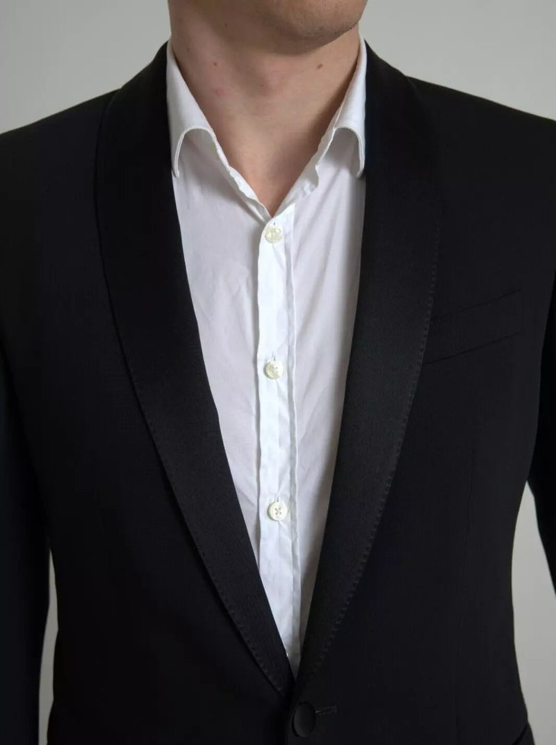 Dolce &amp; Gabbana Blazer MARTINI noir en laine à simple boutonnage