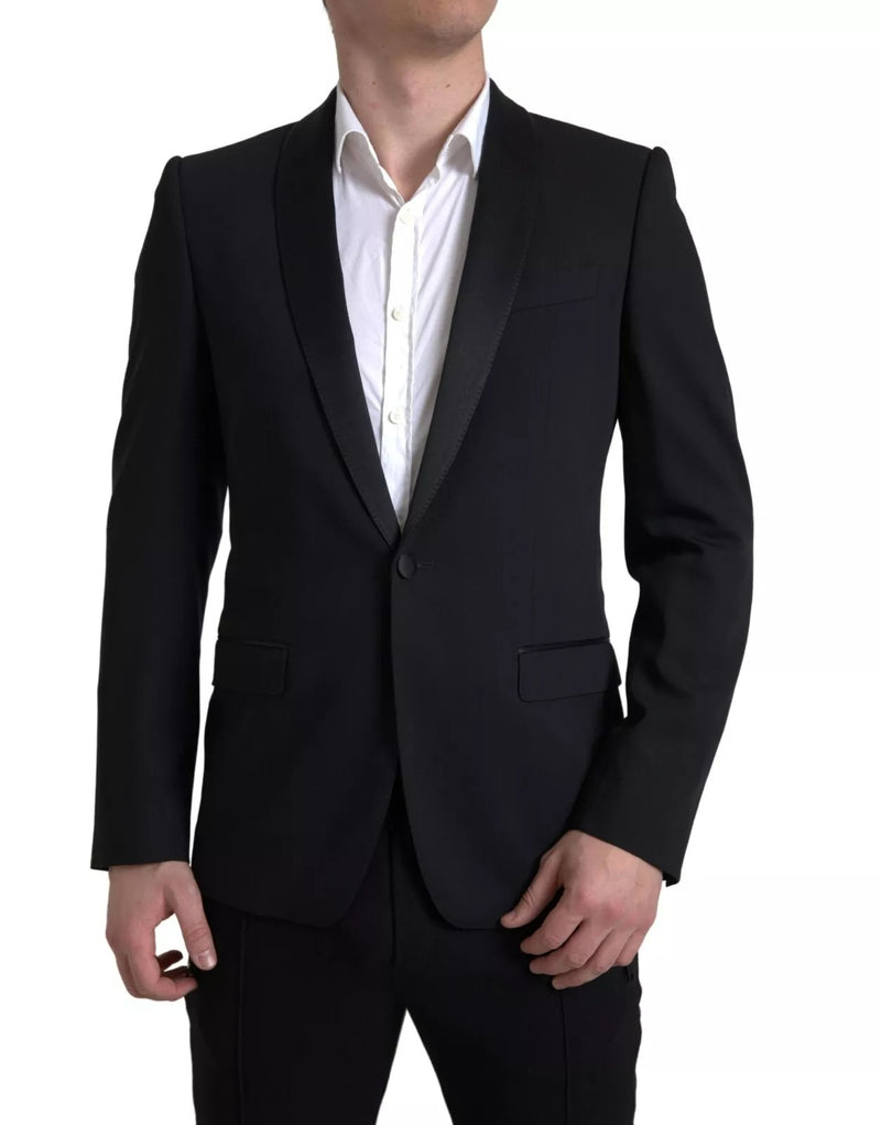 Dolce &amp; Gabbana Blazer MARTINI noir en laine à simple boutonnage