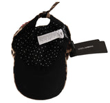 Casquette de baseball Dolce &amp; Gabbana à sequins léopard marron et appliques Sicily