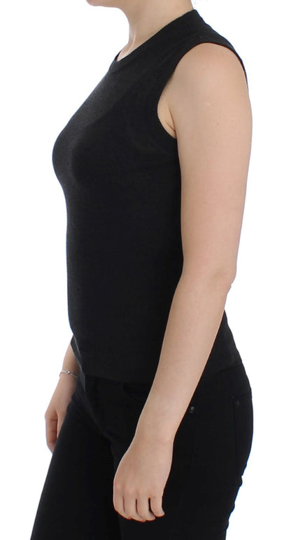 Gilet pull noir sans manches à col rond de Dolce & Gabbana
