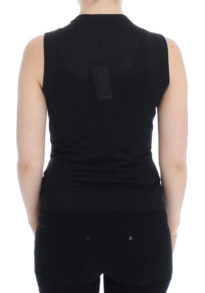 Gilet pull noir sans manches à col rond de Dolce & Gabbana