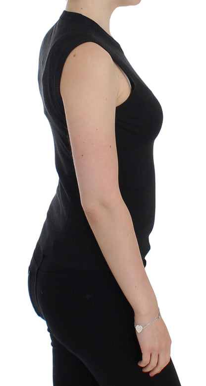 Gilet pull noir sans manches à col rond de Dolce & Gabbana