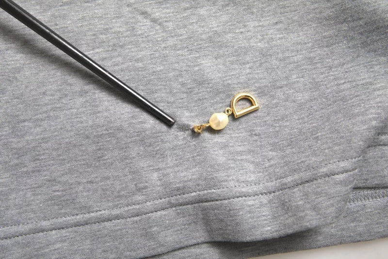 Dolce &amp; Gabbana grijs katoenen T-shirt met ronde hals en versieringen