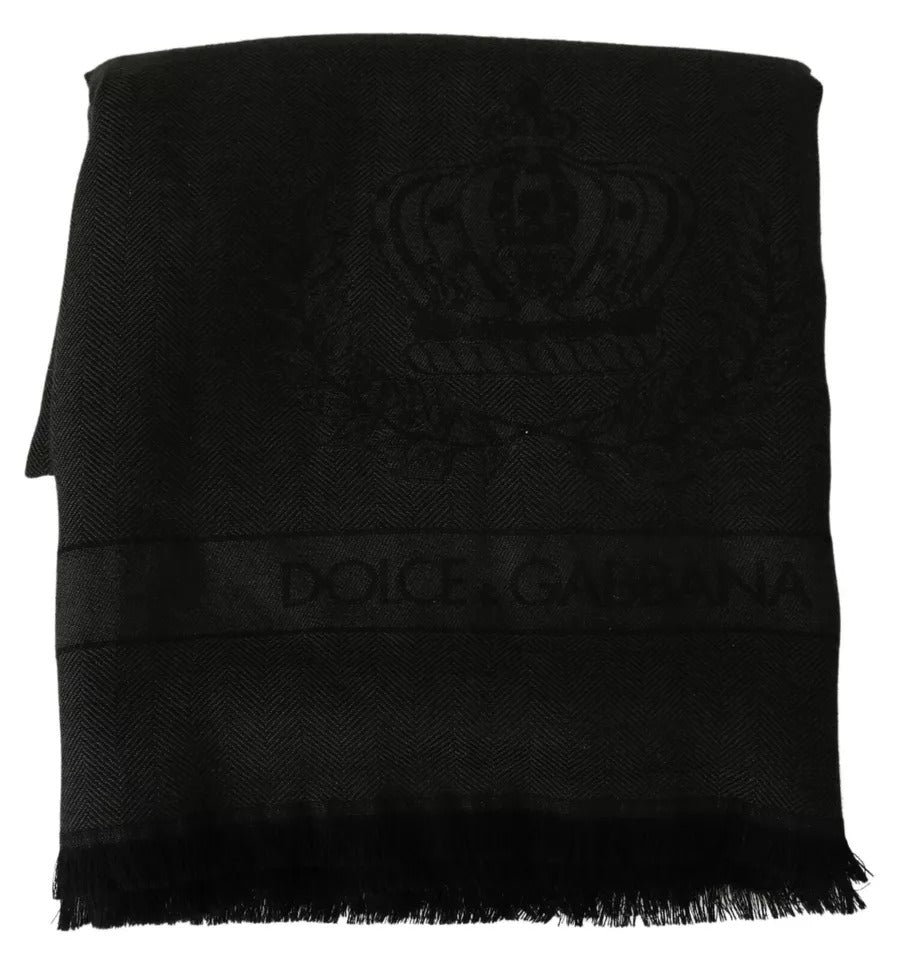 Écharpe châle en cachemire vert et marron Dolce &amp; Gabbana