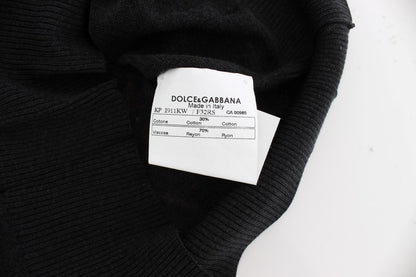 Gilet pull noir sans manches à col rond de Dolce & Gabbana