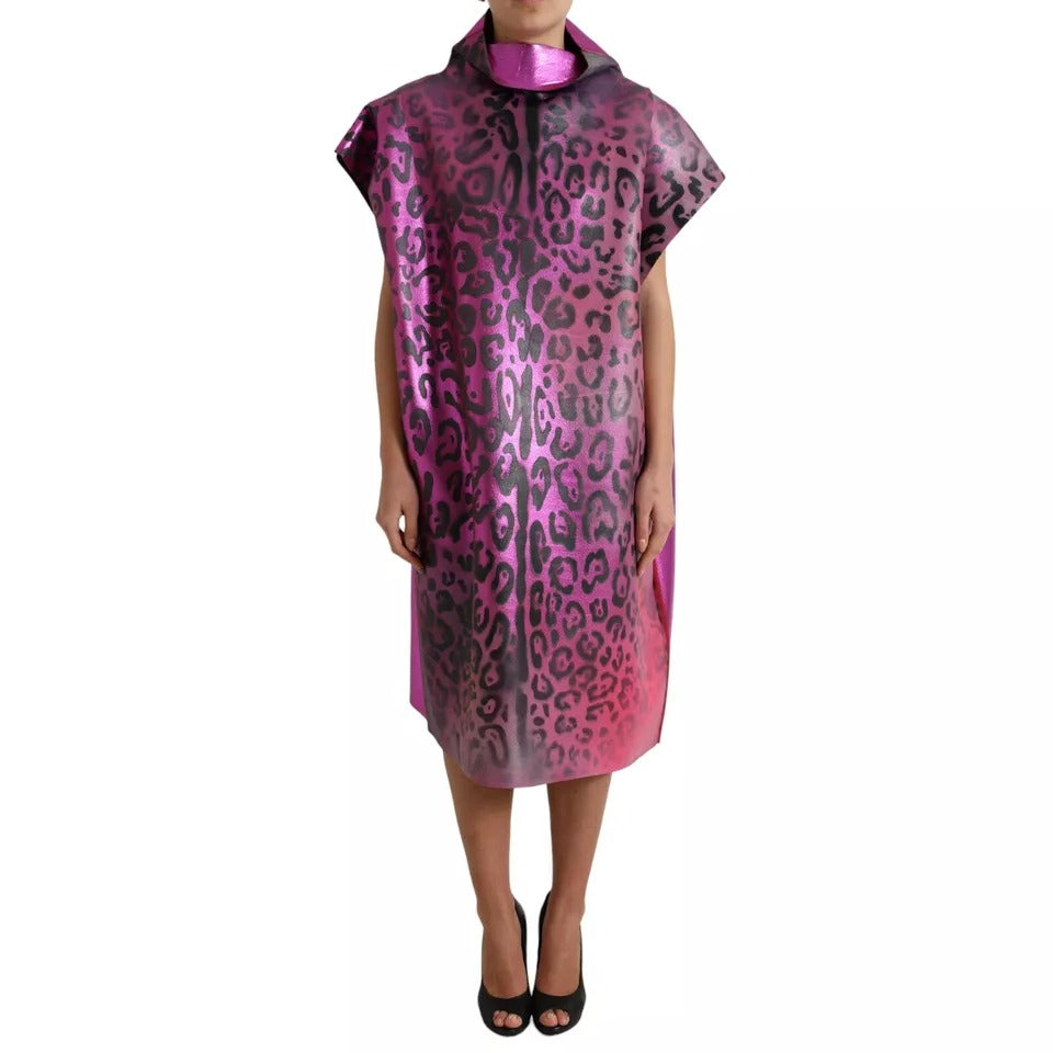 Dolce & Gabbana Robe Midi Shift Imprimé Léopard Rose