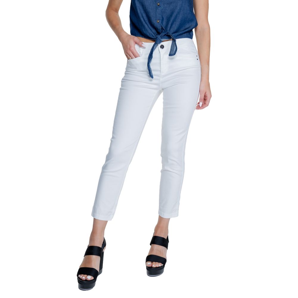 Street One White Cotton Pant - Élégantes Pantalons Femme