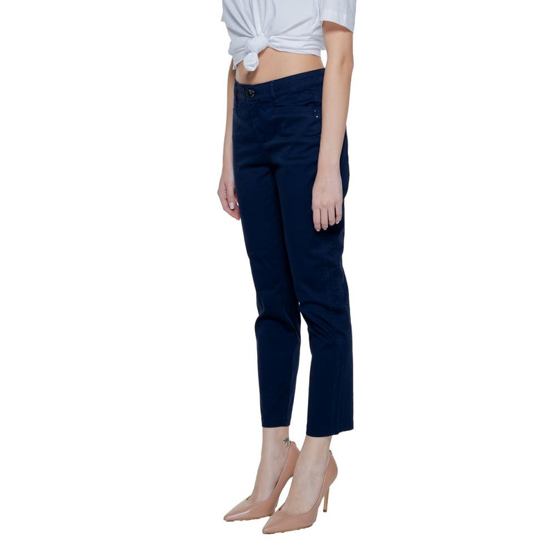 Street One Blue Cotton Pant - Elegant Women's Cigarette Trousers