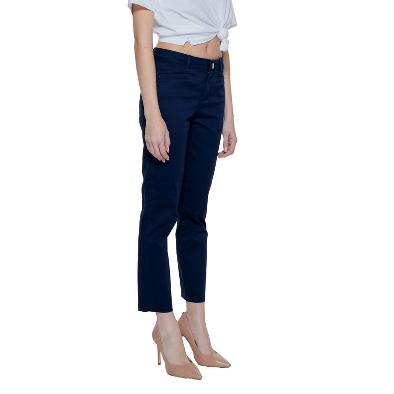 Street One Blue Cotton Pant - Elegant Women's Cigarette Trousers
