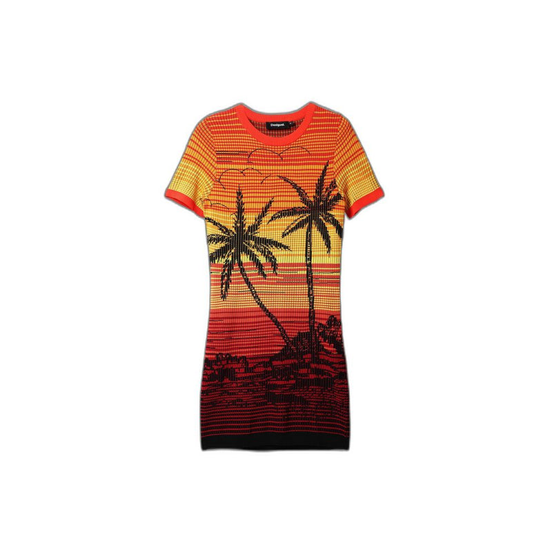 Desigual BIPALMERI Red Viscose Midi Dress for Women