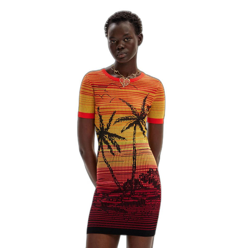 Desigual BIPALMERI Red Viscose Midi Dress for Women