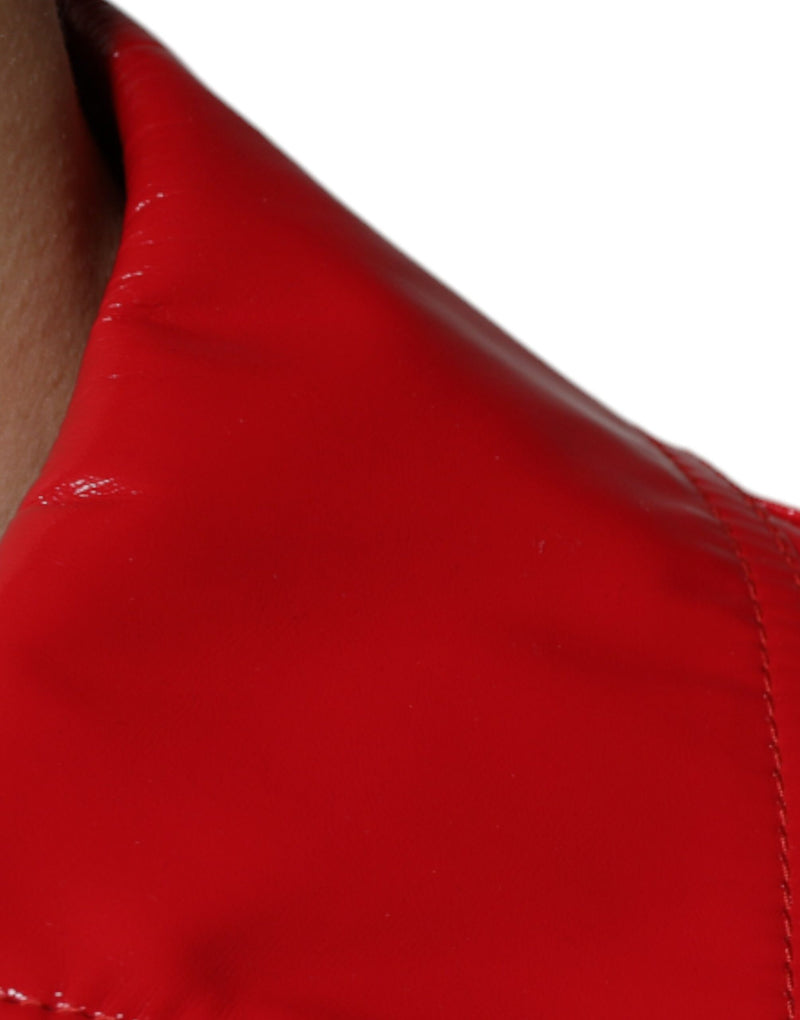 Veste rouge en polyester à col boutonné de Dolce & Gabbana