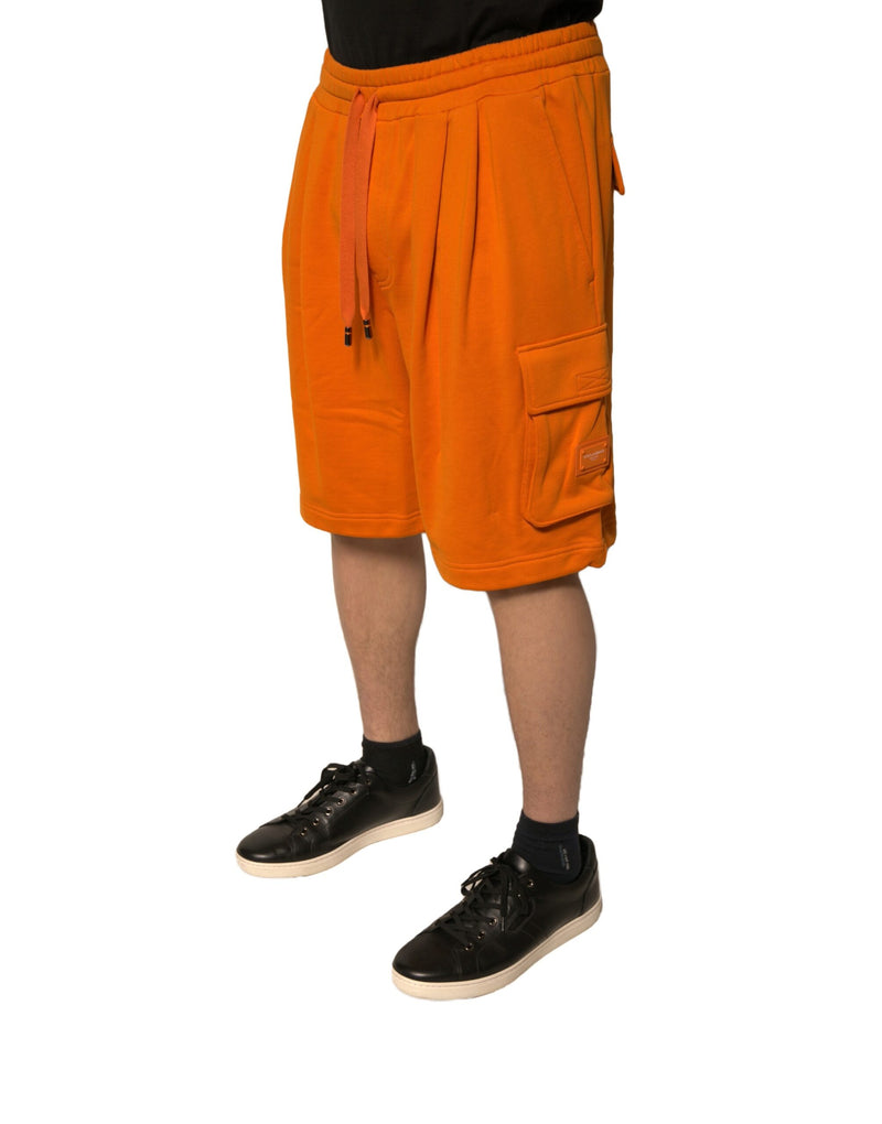 Shorts Bermuda Cargo décontractés en coton orange pour homme de Dolce &amp; Gabbana