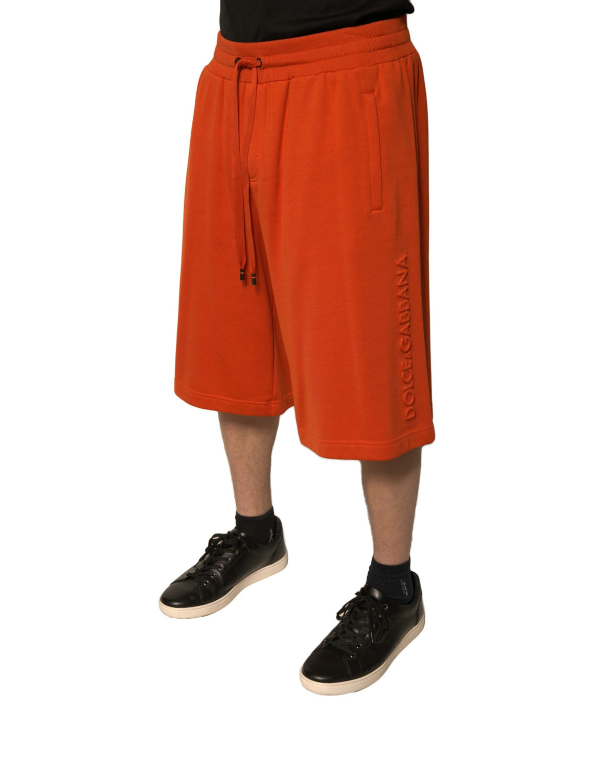 Short bermuda pour homme en coton mélangé orange de Dolce &amp; Gabbana