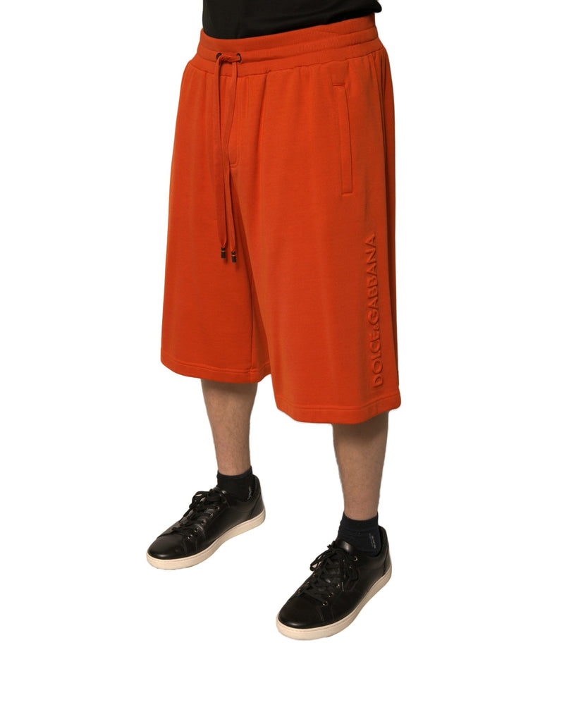 Short bermuda pour homme en coton mélangé orange de Dolce &amp; Gabbana