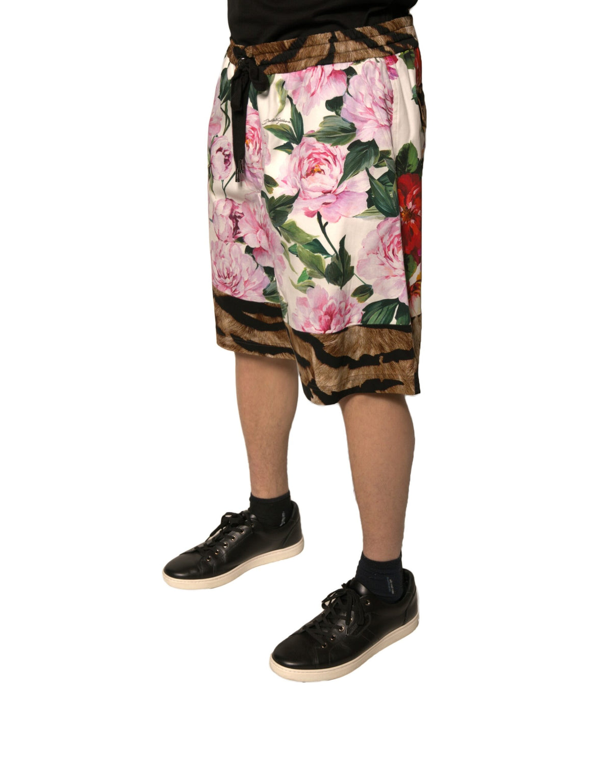 Shorts Bermuda en coton à motifs floraux multicolores Dolce &amp; Gabbana pour homme