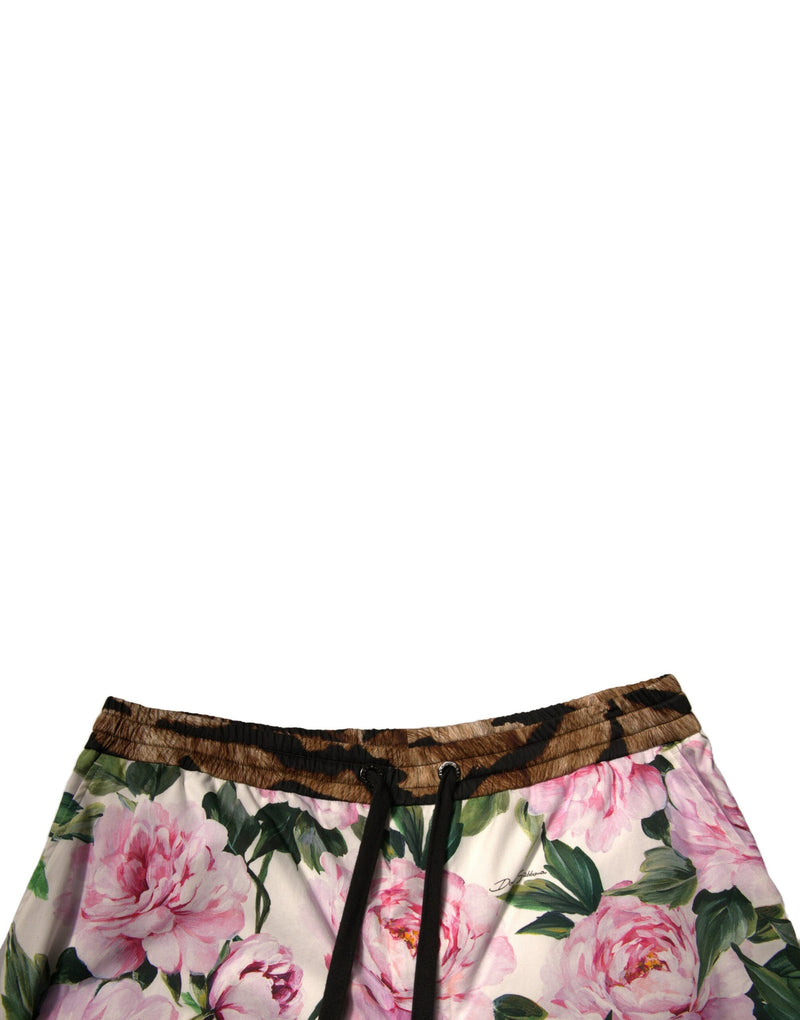 Shorts Bermuda en coton à motifs floraux multicolores Dolce &amp; Gabbana pour homme