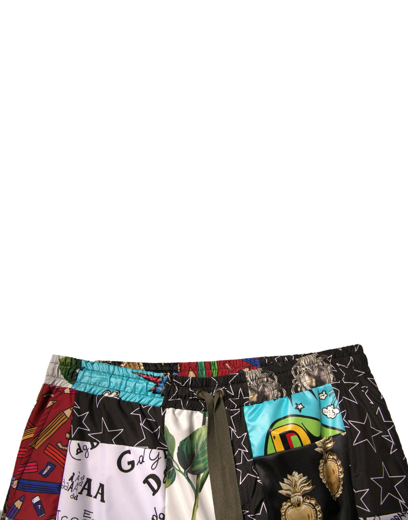 Shorts Bermuda Cargo à motifs patchwork multicolores de Dolce &amp; Gabbana