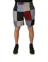 Short Chino en Lin Multicolore et Patchwork pour Homme de Dolce &amp; Gabbana