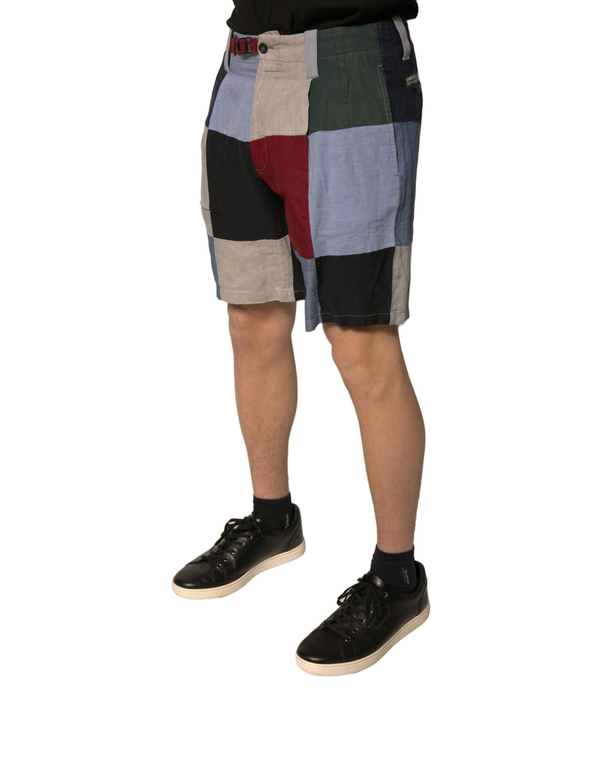 Short Chino en Lin Multicolore et Patchwork pour Homme de Dolce &amp; Gabbana