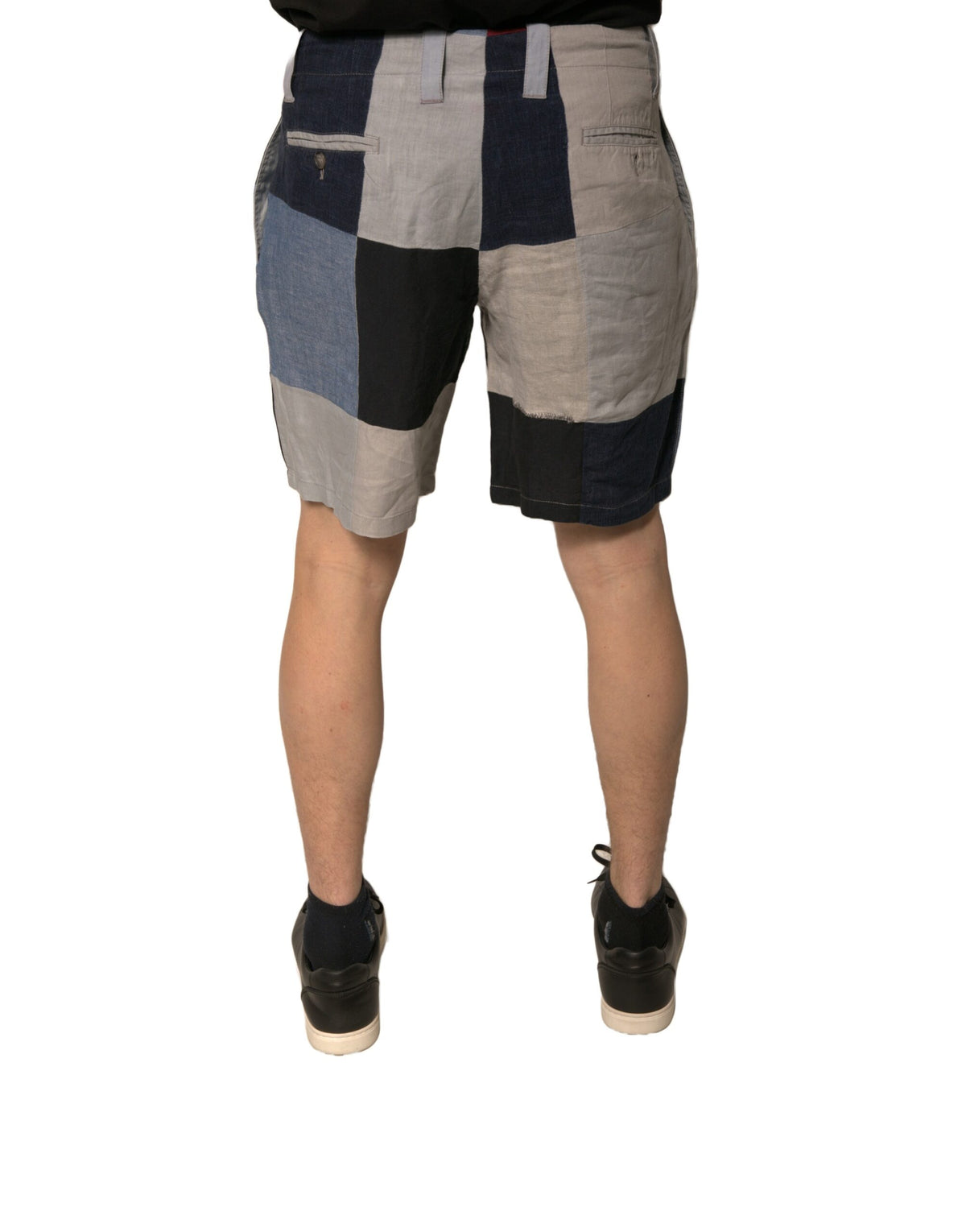 Short Chino en Lin Multicolore et Patchwork pour Homme de Dolce &amp; Gabbana