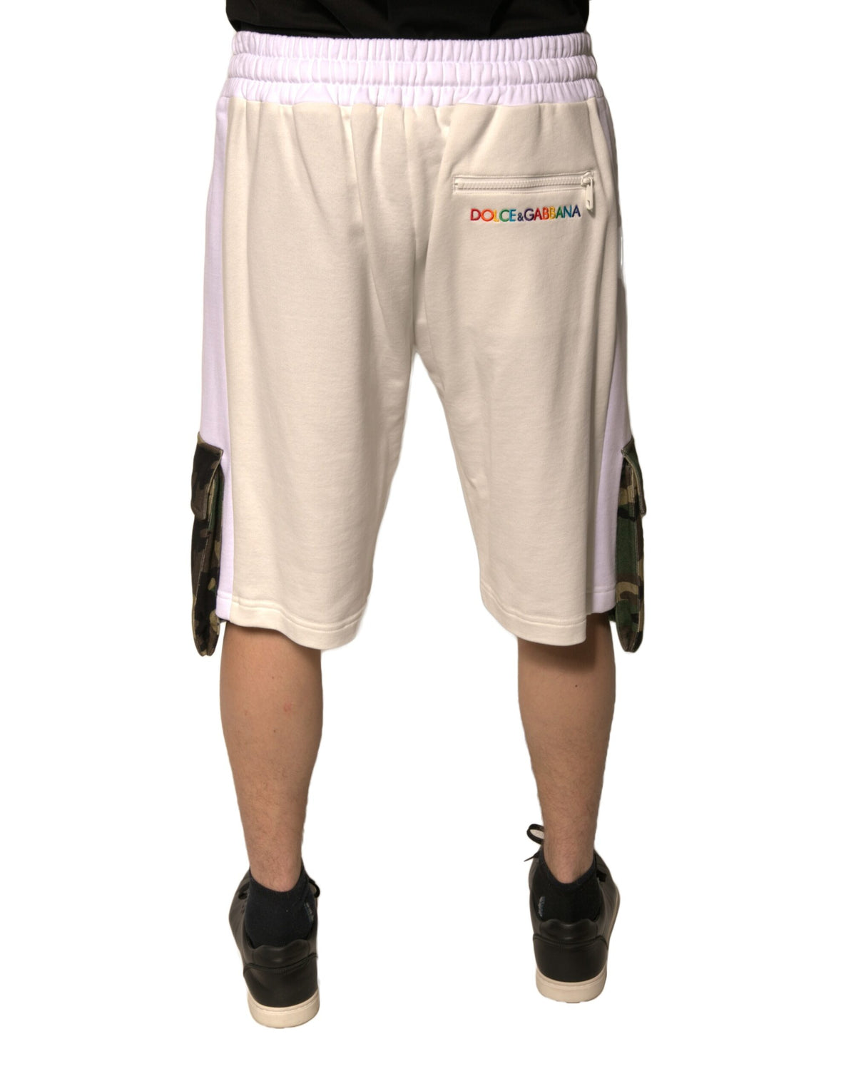 Shorts Bermuda Cargo décontractés en coton beige pour homme de Dolce &amp; Gabbana