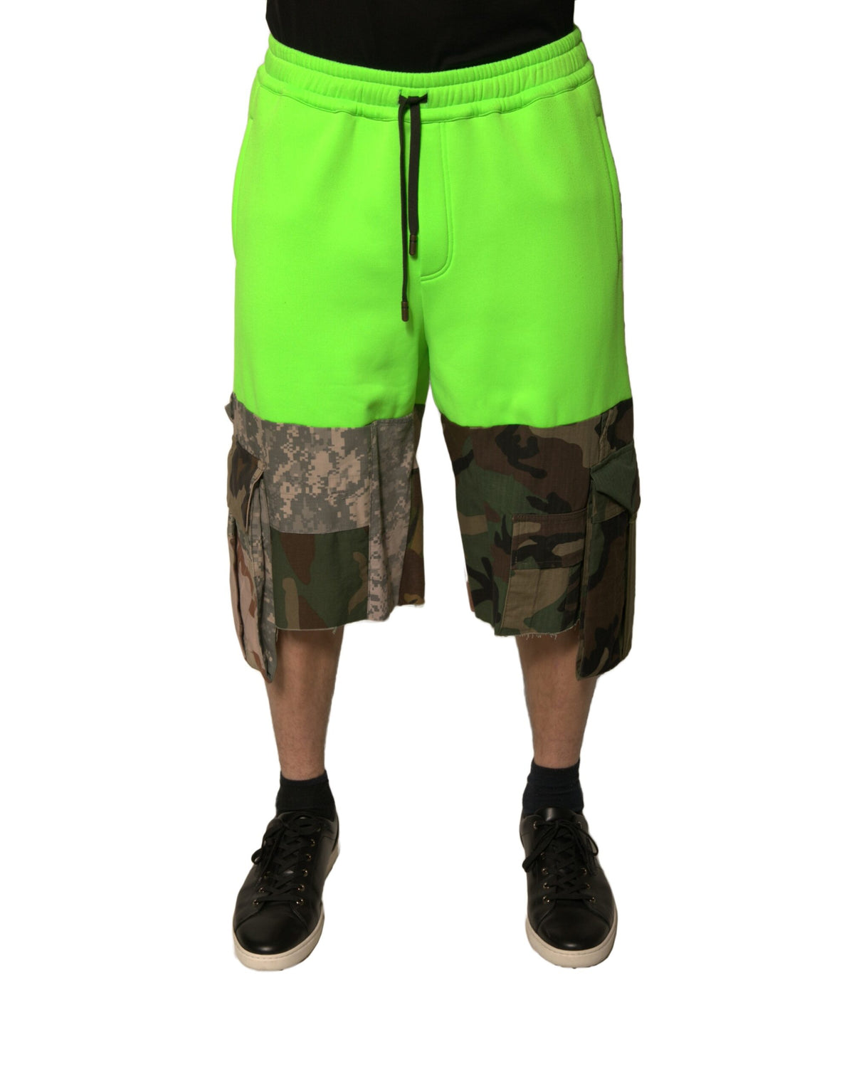 Shorts Bermuda Cargo en patchwork vert de Dolce &amp; Gabbana