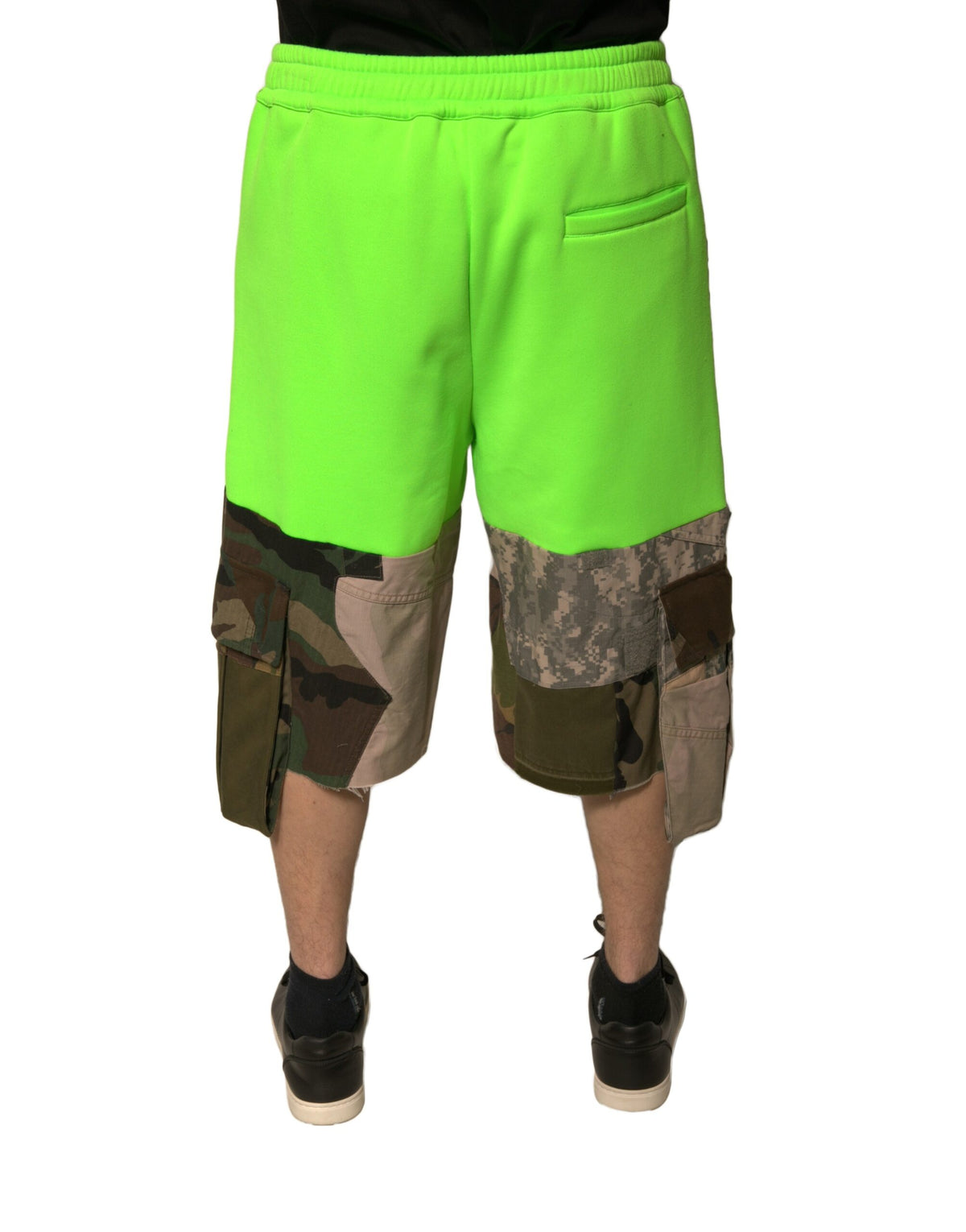 Shorts Bermuda Cargo en patchwork vert de Dolce &amp; Gabbana